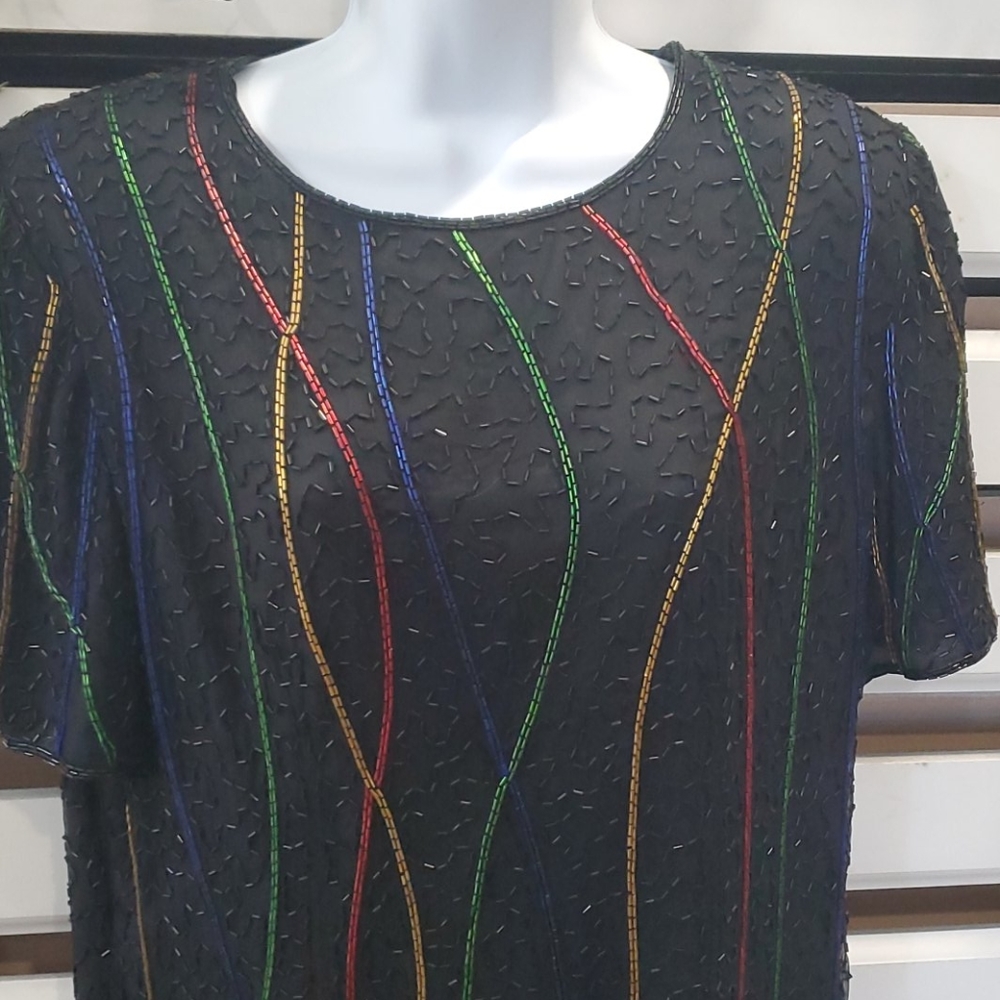 STYLEWORKS beaded dress.     #2703